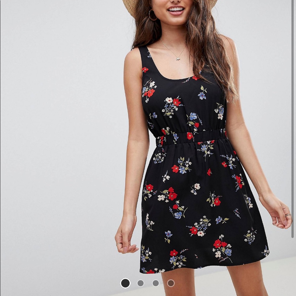ASOS design casual black minidress in black floral print